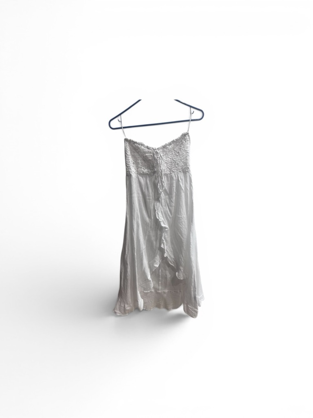 Raviya White Lace-Trim Slip Chemise
